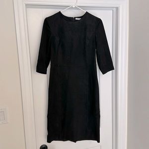 Black suede Babaton midi dress
